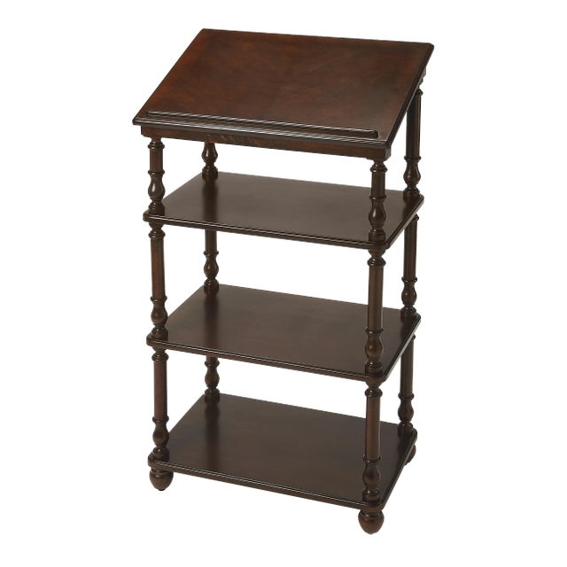 Alden Library 4-Tier Stand, Dark Brown For Sale