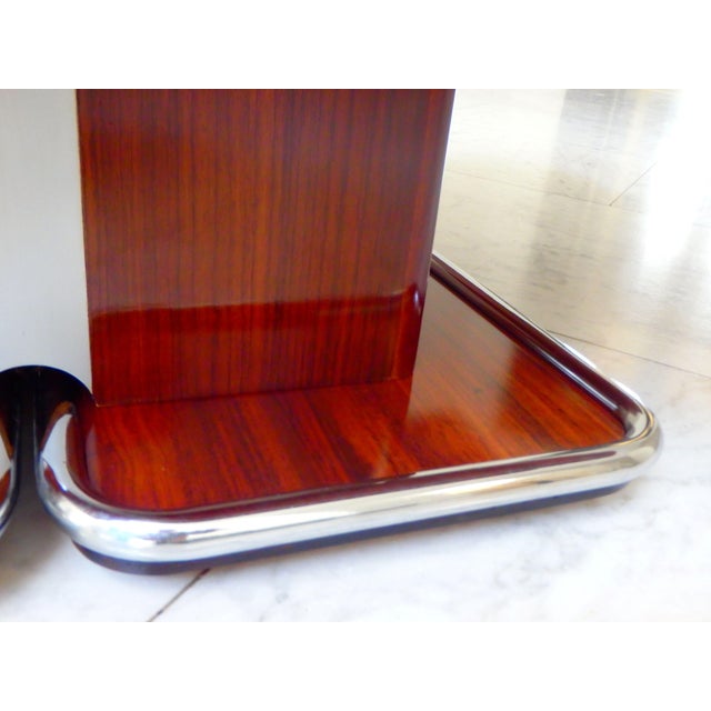 Mid-Century Modern Bar Table with Opening Mechanism and Chrome Trim, 1960s For Sale - Image 14 of 15