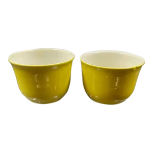 Early 20th Century Empire Ware Yellow Trinket Dishes- a Pair