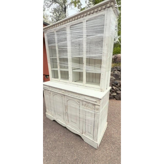 French Provincial Antique French Provincial Two-Piece Bibliothèque Hutch, Circa 1870–1900 For Sale - Image 3 of 10