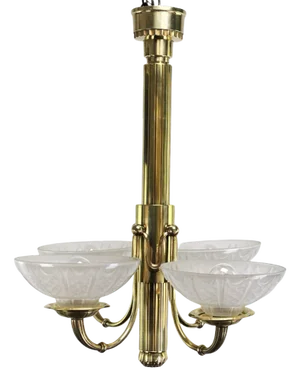 Art Deco Bronze Chandelier from Atelier Petitot