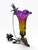 Late 20th Century Vintage Hummingbird Flower Art Glass Table Lamp | Purple & Amber | Made in India For Sale - Image 5 of 7