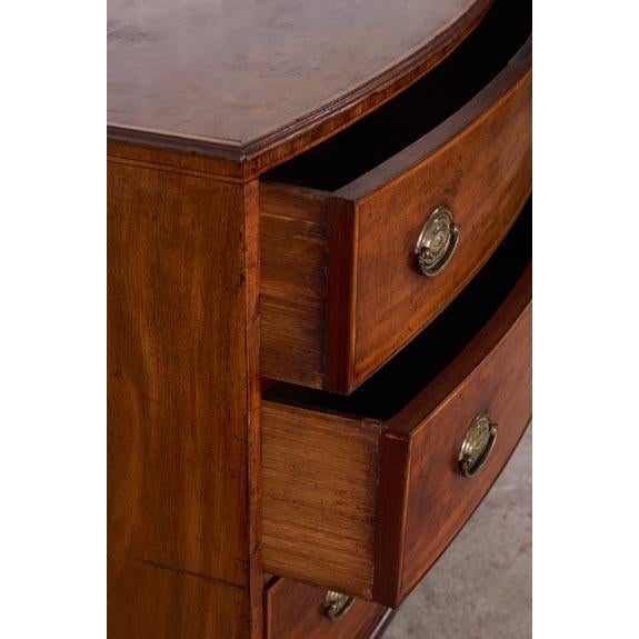Wood Early 19th Century Mahogany Inlaid Bowfront Chest For Sale - Image 7 of 10