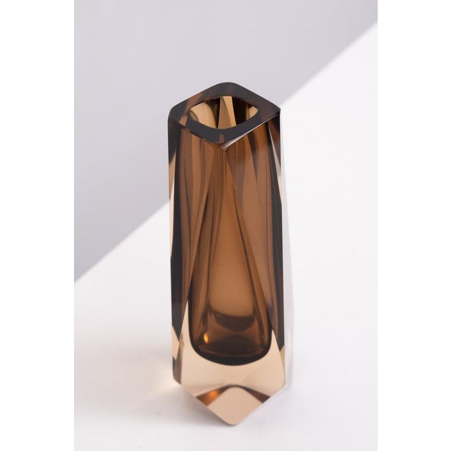 Facet Cut Art Glass Vase by Murano for Alessandro Mandruzzato, 1960s For Sale - Image 11 of 12