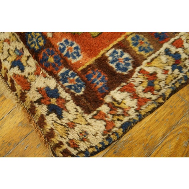 1890s Multicolor Geometric Tribal Antique Antique Turkish Village Yastik Rug 1'10"x 2'6" Handknotted Wool Carpet For Sale In New York - Image 6 of 10