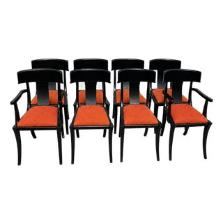 Modern Mid-Century Style Klismos Chairs - Set of 8 For Sale