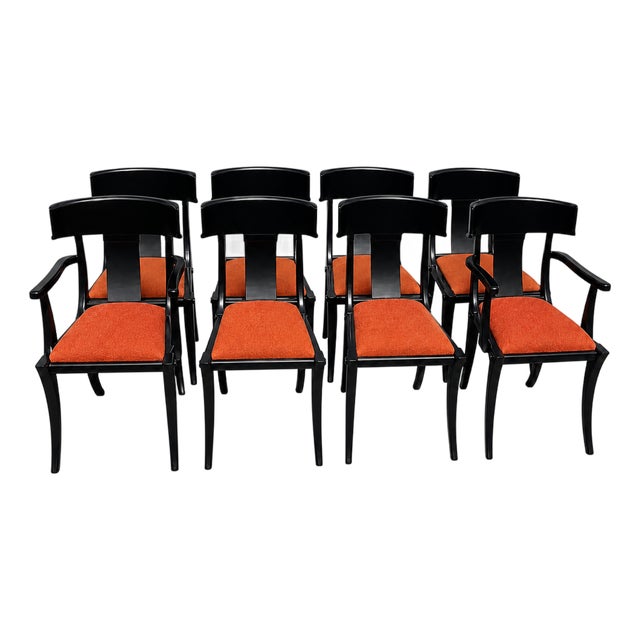 Modern Mid-Century Style Klismos Chairs - Set of 8 For Sale
