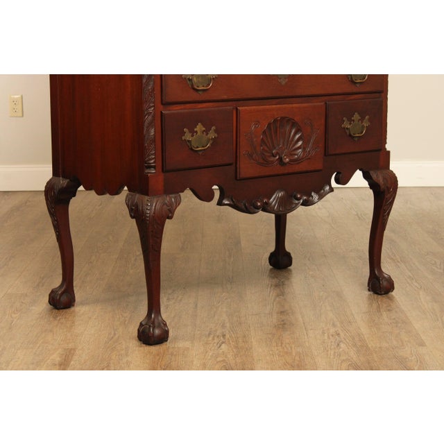 Custom Crafted Philadelphia Chippendale Style Carved Mahogany Highboy For Sale In Philadelphia - Image 6 of 13