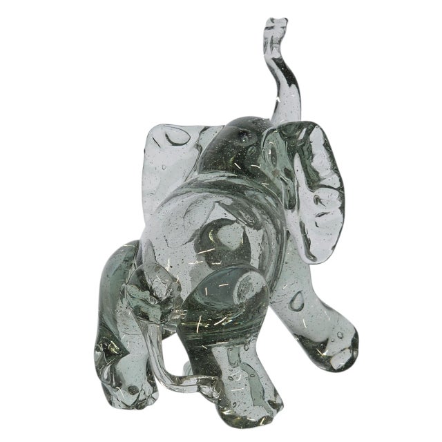Mid 20th Century Barovier & Toso Murano Hand Blown Venetian Glass Elephant Figurine – Italian Art Glass Sculpture For Sale - Image 5 of 9