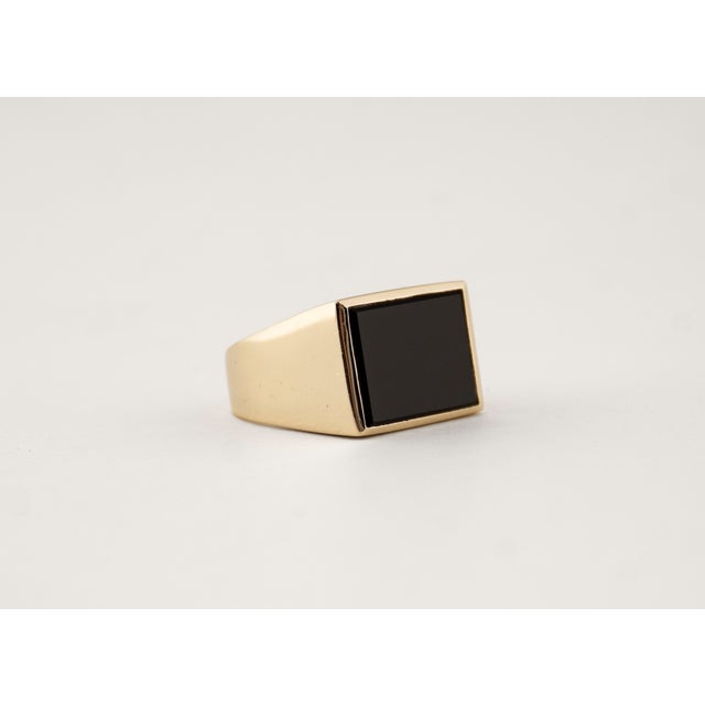 Vintage Gold Ring with Onyx, 1970s For Sale - Image 4 of 10