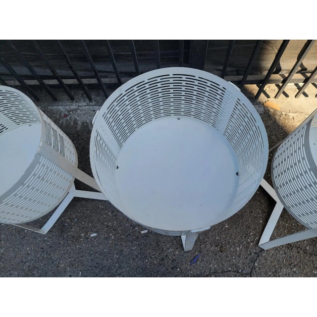 1970s Mid Century Modern White Metal Baskets - Set of 3 For Sale - Image 13 of 18