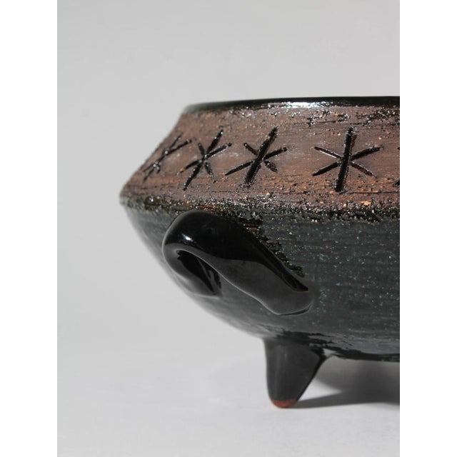 Vintage Swedish Ceramic Bowl on Legs by Eke Bjerén for Gabriel Keramik, 1960, in Flawless conditions. Designed 1960 to...
