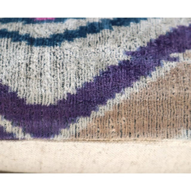 Contemporary Earth Tone Handmade Silk Throw Pillow With Down Insert For Sale In San Francisco - Image 6 of 8