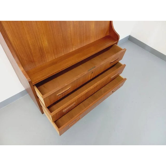 Tan Mid-Century Danish Secretaire in Teak by Gunnar Nielsen Tibergaard For Sale - Image 8 of 13