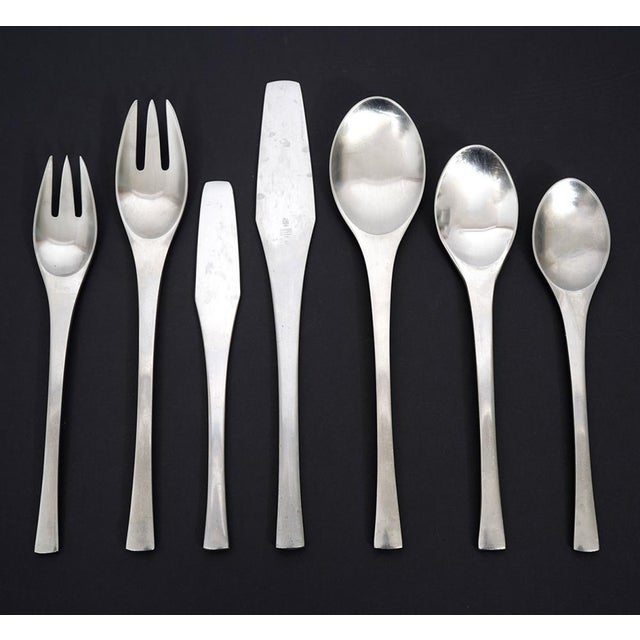 A 1960's Dansk Designs Odin stainless flatware set with 42 pieces. The set was designed by Jens Harald Quistgaard (JHQ)...