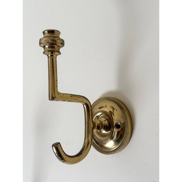 Hollywood Regency Brass Wall Coat Hooks, 1970s, Set of 7 For Sale - Image 11 of 12