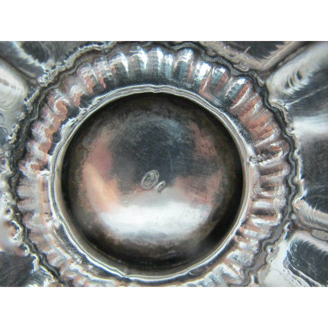 Vintage Italian 800 Floral Engraved Silver Coffee & Tea Creamer Sugar Set For Sale - Image 12 of 13