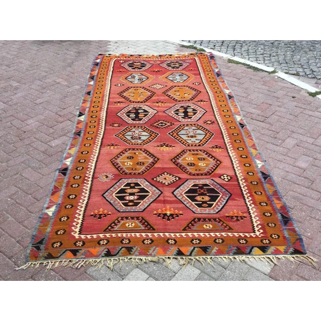 Vintage Turkish Kilim Rug, 64" X 146" For Sale - Image 13 of 13