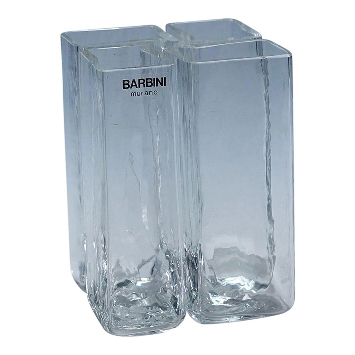 Alfredo Barbini Murano Art Glass Vase 1971 | Chairish