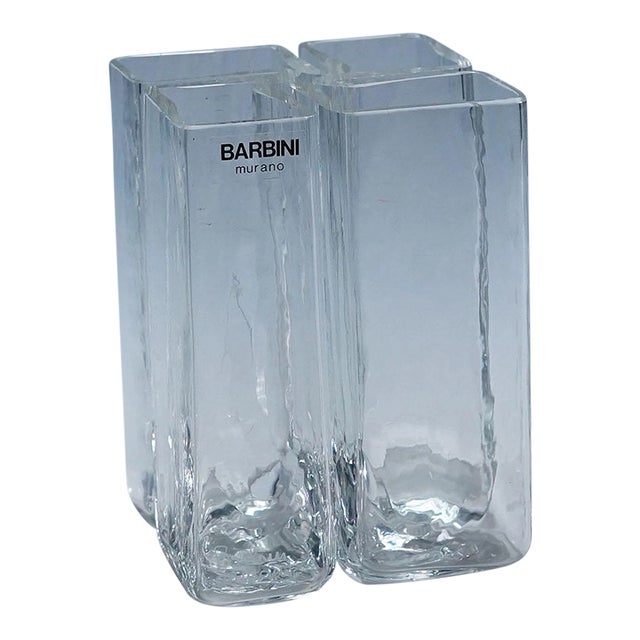 Alfredo Barbini Murano Art Glass Vase 1971 For Sale