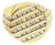 Five Row Diamond Diagonal Mens Band 1.03cttw 14k Yellow Gold, Size 10 For Sale