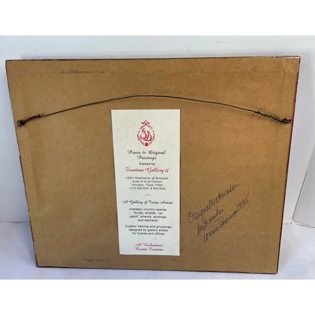 Paint Vintage Signed and Framed Original Floral Watercolor Painting For Sale - Image 7 of 8