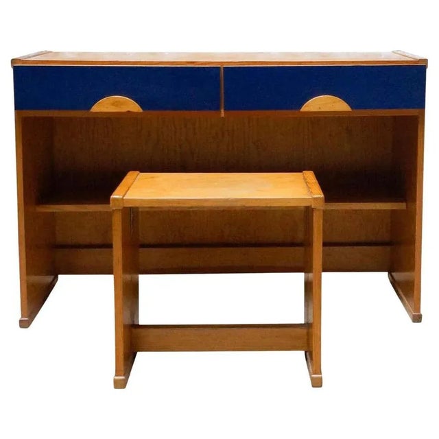 Brown Desk and Stool in Wood by Jordi Vilanova, 1960s, Set of 2 For Sale - Image 8 of 8