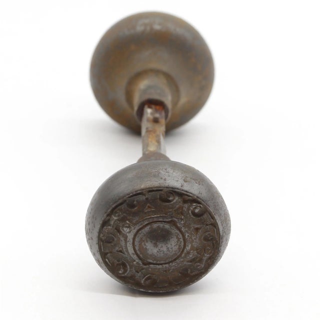 1910s 1910s Yale & Towne Cast Iron Entry Gemona Door Knob Set For Sale - Image 5 of 6