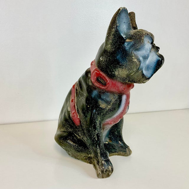 1950s Boho Chic Outdoor Garden Frenchie French Bulldog Concrete Statue For Sale - Image 4 of 14