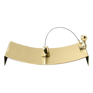 Omini Fisherman Napkin Tray in Polished Brass by Stefano Giovannoni For Sale