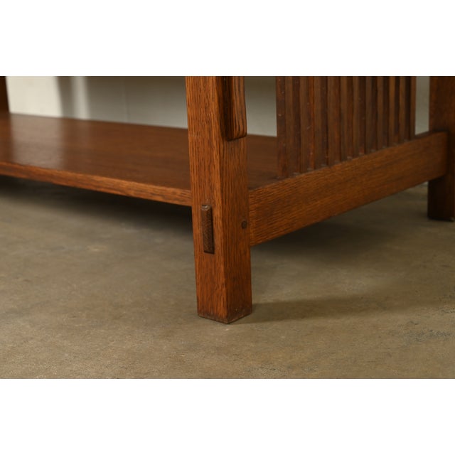 Stickley Mission Oak Arts & Crafts Two-Tier Tile Top Spindle Coffee Table For Sale - Image 11 of 15