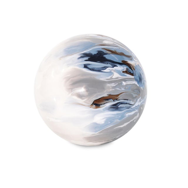 Metal Aegean Blue Orbs- Medium For Sale - Image 7 of 11