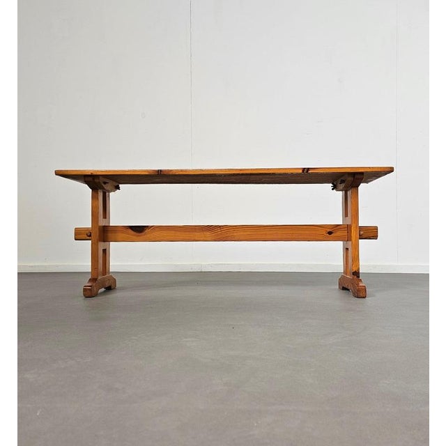 Scandinavian Modern Pinewood Benches and Dining Table, 1970s, Set of 3 For Sale - Image 10 of 18