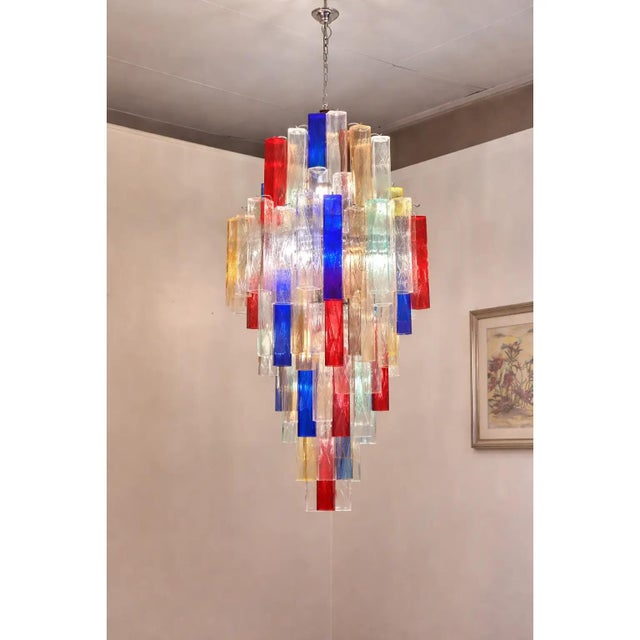 Early 21st Century Italian Square Bark Murano Glass Chandelier by Simoeng For Sale - Image 5 of 5