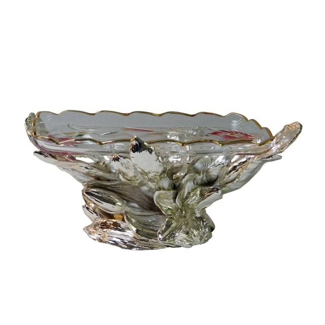 Asian Antique Fiberglass & Glass Fruit Bowl For Sale - Image 3 of 5
