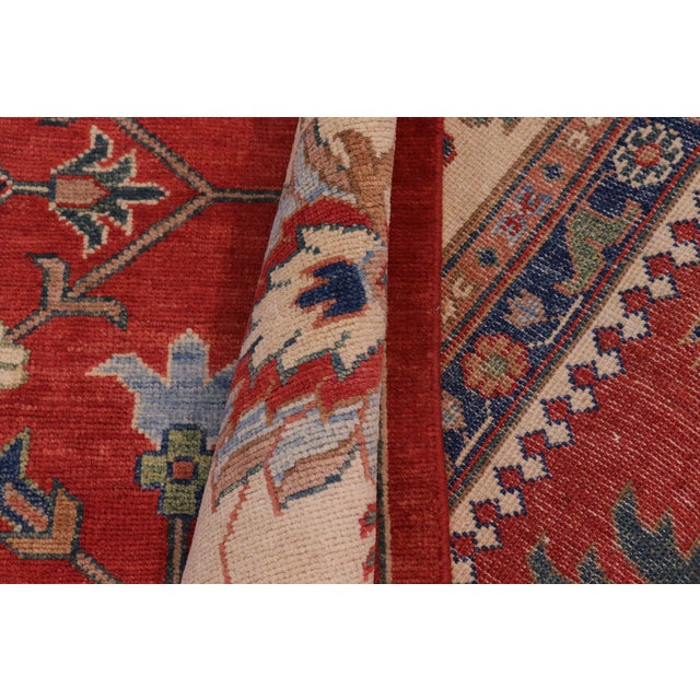 Beige Tribal Kazak Red/Beige Wool Rug - 10'2''x13'11' For Sale - Image 8 of 10