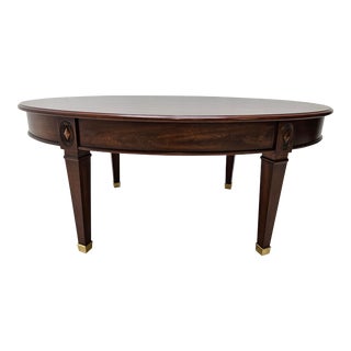 1990s Harden Solid Cherry Oval Coffee Table Neo Classical For Sale