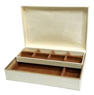Vintage Creamy Satin Chic Jewelry Organizer Box