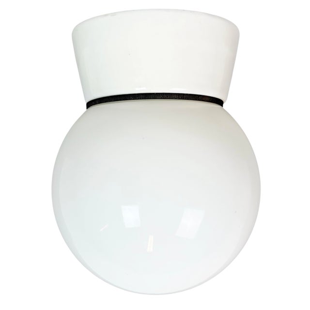 Vintage White Porcelain Ceiling Light, 1970s For Sale - Image 11 of 11