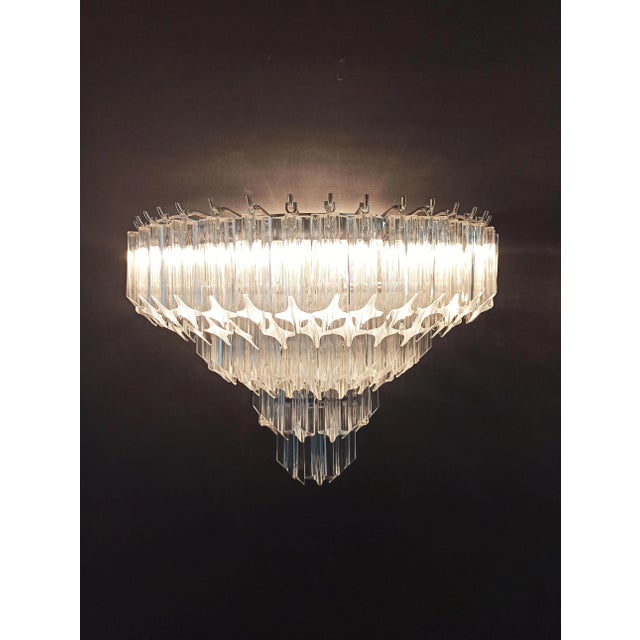 Vintage Murano Glass Sconces with 63 Transparent Quadriedri, 1979, Set of 2 For Sale - Image 17 of 18