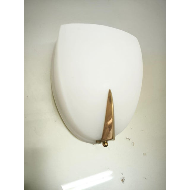 Rationalist Wall Light in White Glass, 1940s For Sale - Image 4 of 16