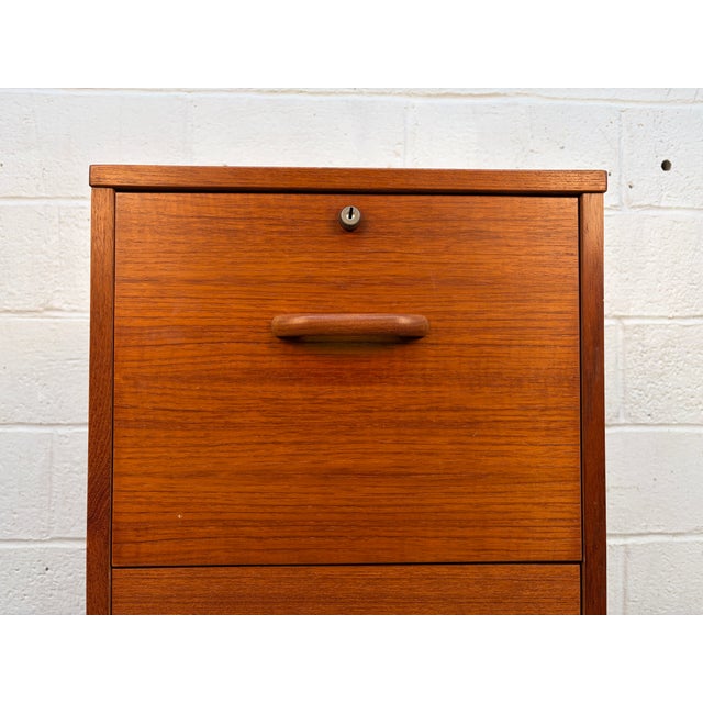 Brown Mid 20th Century Danish Modern Three Drawer Teak Filing Cabinet by BRDR Furbo For Sale - Image 8 of 15