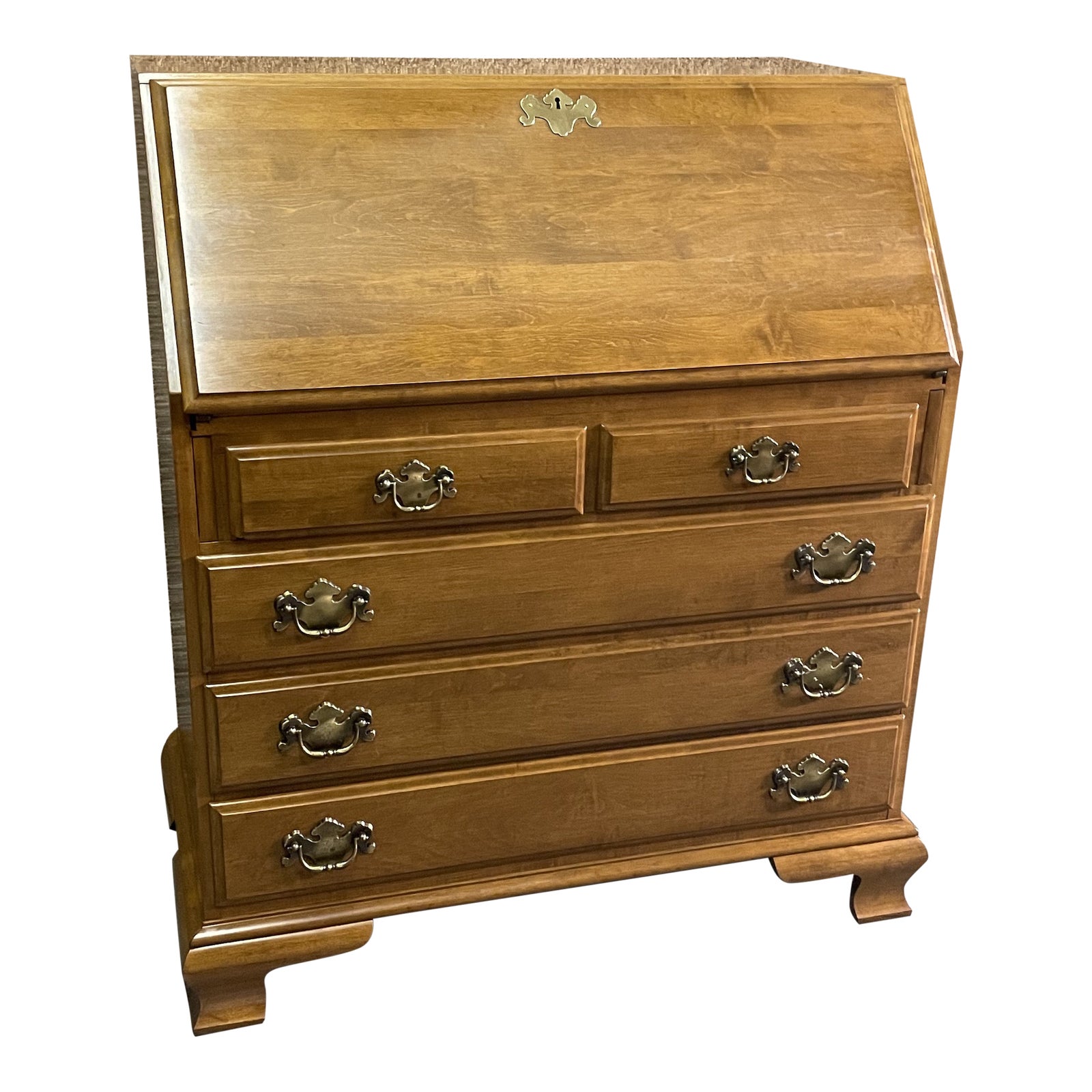 Vintage Ethan Allen Solid Maple Traditional Style Slant Front Desk