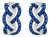14K White Gold Diamond Sapphire Huggie Braided Earrings For Sale