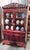 Red Carved and Gilded Red Lacquered Wood Bookcase, 1890s For Sale - Image 8 of 9