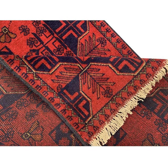 Fine Quality Hand Knotted Afghan Khal Mohammadi Wool Area Rug 3.11 X 2.8 Ft For Sale - Image 10 of 11