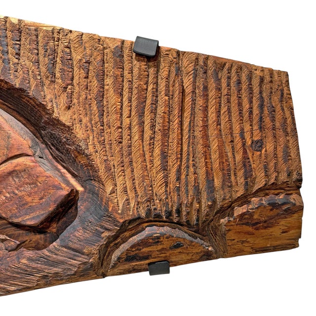 American Folk Art Carved Wood Labrador Panel on Custom Wall Mount For Sale In Chicago - Image 6 of 11