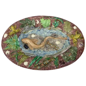 19th Century Thomas Sergent Majolica Palissy Fish Wall Platter