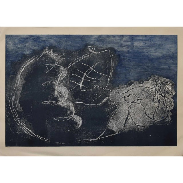 The Night is original etching realized by Jean Fautrier. Hand-signed on the lower right in pencil. Numbered on the lower...