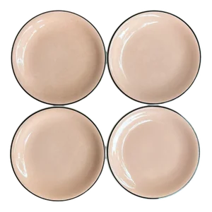Vintage French Pink Dessert Plates by Villeroy & Boch, 1930s, Set of 4
